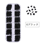 ネイルアートパーツ パーツセット 12種類 3mm 小さい 小さめ 大容量 ネイルアート用 セルフネイル ネイリスト ラインストーン ビジュー パーツ レディース 女性 アクセサリー 装飾 ネイル マニキュア ジェルネイル 飾り デコレーション キラキラ 華やか ダイヤモンド風 星 リボン 月 雫 花 フラワー クリア シルバー レッド ブラック 黒 銀色