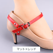 シューズストラップ 脱げ防止 パンプスベルト レディース用 シューズバンド 後付け 引っかけ ヒールストラップ 靴用品 くつ クツ PUレザー パンプス ミュール サンダル カラバリ豊富 簡単 パカパカ防止 フィット おしゃれ かわいい ホールド シューズアクセサリー ダンス 就活靴