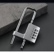 キャビネットロック南京錠 防犯用品 セキュリティー用品 ロング シルバーカラー ブラック 長さ調整可能