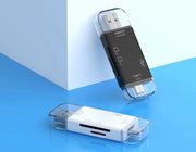 6in1 外付けメモリカードリーダー SD MicroSD TF USB2.0 Type-C MicroUSB OTG機能 データ転送 接続 Android スマホ タブレット ハブ コンパクト 持ち歩き