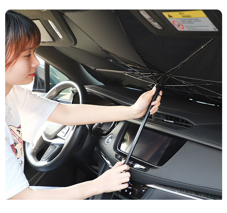 車用サンシェード フロント 傘式 折りたたみ傘 コンパクト 日よけ 商品画像2