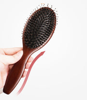 ヘアブラシ ヘアーブラシ クッションブラシ コーム くし 櫛 レディース 女性 豚毛 丸型 木製 ヘアケア 頭皮 ブラッシング