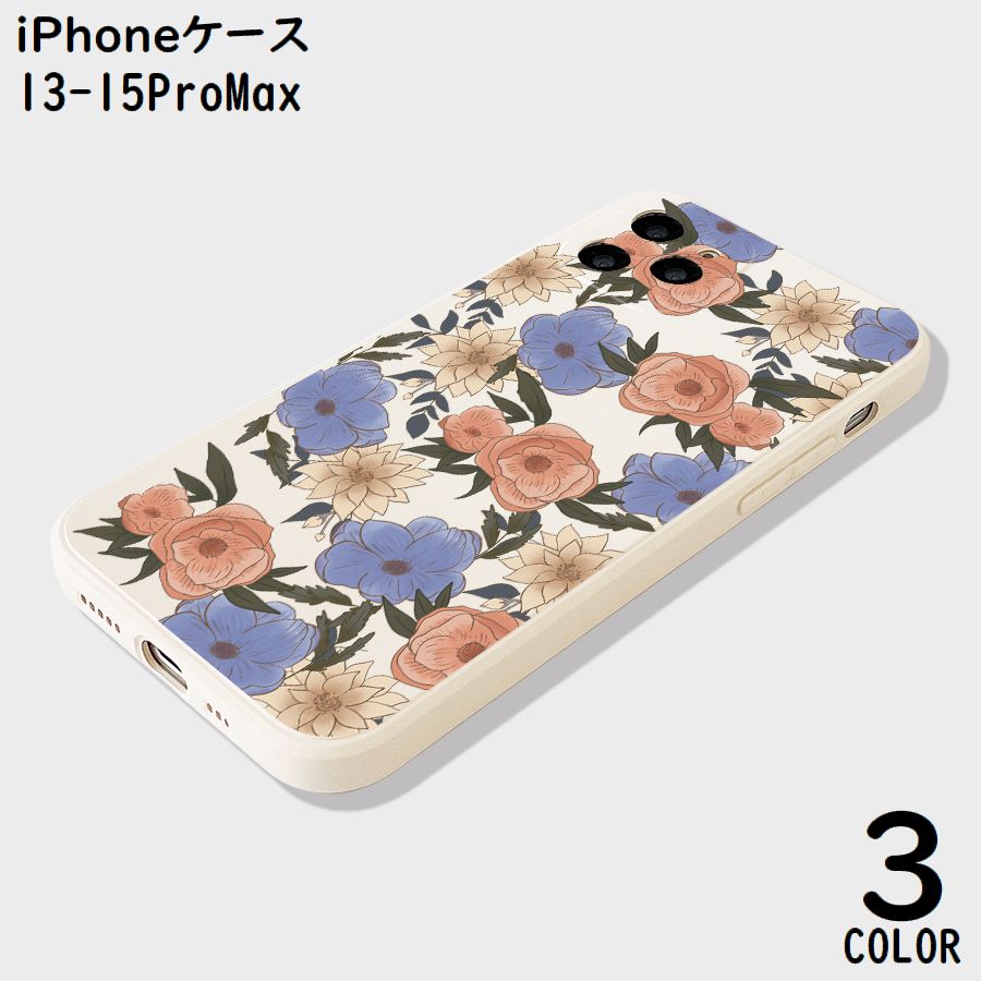 iPhoneケース iPhoneカバー スマホケース 耐衝撃 カメラ保護 背面保護 薄型スリム 防塵 花柄 フラワー おしゃれ