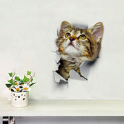 ウォールステッカー 壁ステッカー 壁紙シール 窓シール シール式 猫 キャット 子猫 3D トリックアート風 だまし絵風 インテリア雑貨 DIY 模様替え プチリフォーム 貼り付け簡単 イメージチェンジ リビング キッチン 子ども部屋 店舗 ペットショップ ルームデコレーション ウォールデコレーション 飾り付け 壁面装飾 壁装飾 室内装飾 かわいい キュート