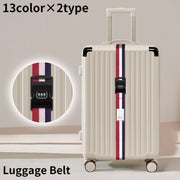 スーツケースベルト ラゲッジバンド 荷締めベルト キャリーケース トランク 荷物固定 旅行 出張 トラベル 防犯対策 ネームタグ付き