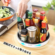 回転トレイ トレー 調味料ラック 360度回転 丸型 調味料置き スパイスラック ターンテーブル 整理 ラウンド サークル キッチン用品 冷蔵庫内 ダイニング テーブル上 パントリー 調味料収納 シンプル おしゃれ