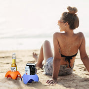 ドリンクホルダー 単品 カップホルダー ボトルホルダー アウトドア キャンプ ビーチ 海 海水浴場 汚れない 倒れない 安定感 直立 立体的 小物入れ 収納ケース 持ち運び お出かけ 飲み物 缶 ペットボトル 瓶 ホルダー シンプル お洒落 多機能 多目的