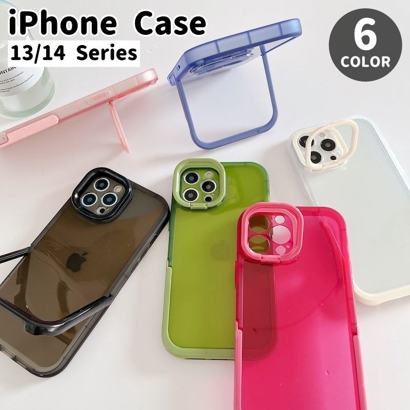 iPhoneケース スタンド機能付き 半透明 スマートフォンケース スマホカバー 携帯カバー 背面保護 傷防止 耐衝撃 無地 アップル シンプル おしゃれ アイフォン アイフォーン iPhone13 14 13Pro 13ProMax 14Pro 14Plus 14ProMax 黒 白 青 緑 ピンク ローズ
