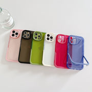 iPhoneケース スタンド機能付き 半透明 スマートフォンケース スマホカバー 携帯カバー 背面保護 傷防止 耐衝撃 無地 アップル シンプル おしゃれ アイフォン アイフォーン iPhone13 14 13Pro 13ProMax 14Pro 14Plus 14ProMax 黒 白 青 緑 ピンク ローズ