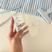 システム手帳 ミニバインダー メモ帳 文房具 3穴 収納袋 方眼 無地 リフィル付き クリア 透明 手帳カバー かわいい シンプル ポケットサイズ 持ち運び