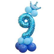 ナンバーバルーン アルミ風船 数字モチーフ 誕生日会 大きい ジャンボ ビッグ ゴージャス 結婚式 記念日 イベント 王冠 プリンス プリンセス バースデーパーティー ウエディング お祝い 飾り付け 室内装飾 演出 サプライズ パーティーグッズ カラフル