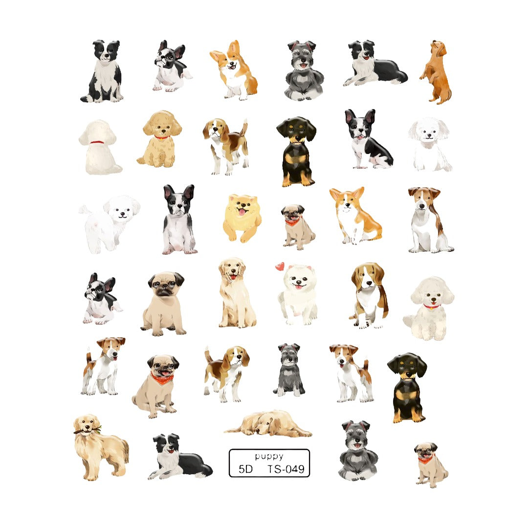 ネイルシール ネイルアート 犬 ドッグ イヌ いぬ 貼るだけ セルフネイル デコパーツ 簡単 手 足 かわいい コーギー ブルドッグ プードル パグ ビーグル ボーダーコリー ダックスフンド シュナウザー ラブラドールレトリバー