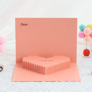 手紙 ポップアップカード グリーティングカード 飛び出す メッセージカード LOVE ハート 封筒付き 立体 3D 仕掛け 英字入り 文房具 文具 カード バレンタインデー お誕生日 記念日 お祝いカード レター かわいい おしゃれ ピンク
