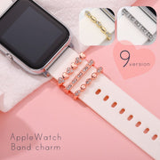 スマートウォッチアクセサリー applewatch アップルウォッチ レディース 女性 バンドチャーム 単品 1個 ラインストーン キラキラ かわいい キュート おしゃれ ハート 重ね付け 華やか ゴールドカラー シルバーカラー ローズゴールドカラー