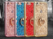 スマートフォンケース iPhoneケース リング付き スマホケース スマホカバー 保護 傷防止 キラキラ ラインストーン おしゃれ お洒落 かわいい 可愛い 上品 レディース 女性 アイフォン