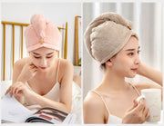 ヘアドライタオル タオルキャップ バス用品 厚手 髪の毛 吸水 かぶる 乾かす まとめる 無地 お風呂上がり 時短 シンプル かわいい 大人 便利