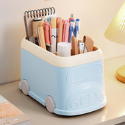 ペンホルダー 鉛筆立て ペン立て ペンスタンド 文房具 バス型 仕切り 卓上 机上収納 かわいい おしゃれ 整理整頓 便利