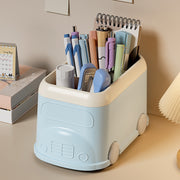 ペンホルダー 鉛筆立て ペン立て ペンスタンド 文房具 バス型 仕切り 卓上 机上収納 かわいい おしゃれ 整理整頓 便利