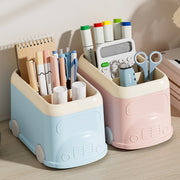 ペンホルダー 鉛筆立て ペン立て ペンスタンド 文房具 バス型 仕切り 卓上 机上収納 かわいい おしゃれ 整理整頓 便利