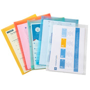 A4ファイルケース 4枚セット 書類ケース ドキュメント収納 オフィス用品 文房具 封筒型 紐付き 大容量 持ち運び 防水 透明
