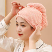 ヘアドライタオル タオルキャップ バス用品 厚手 髪の毛 吸水 かぶる 乾かす まとめる 無地 お風呂上がり 時短 シンプル かわいい 大人 便利