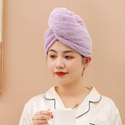 ヘアドライタオル タオルキャップ バス用品 厚手 髪の毛 吸水 かぶる 乾かす まとめる 無地 お風呂上がり 時短 シンプル かわいい 大人 便利
