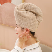 ヘアドライタオル タオルキャップ バス用品 厚手 髪の毛 吸水 かぶる 乾かす まとめる 無地 お風呂上がり 時短 シンプル かわいい 大人 便利