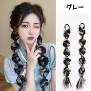 エクステ 三つ編み レディース 女性 1ペア エクステンション つけ毛 ヘアアレンジ ヘアゴム おしゃれ かわいい イメチェン 簡単装着