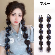 エクステ 三つ編み レディース 女性 1ペア エクステンション つけ毛 ヘアアレンジ ヘアゴム おしゃれ かわいい イメチェン 簡単装着