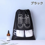 シューズバッグ 2枚セット トラベルシューズポーチ 収納袋 巾着タイプ 靴収納 シンプル ほこり防止 汚れ防止 軽量 防水 持ち運び スポーツ アウトドア 旅行用 ジム 出張
