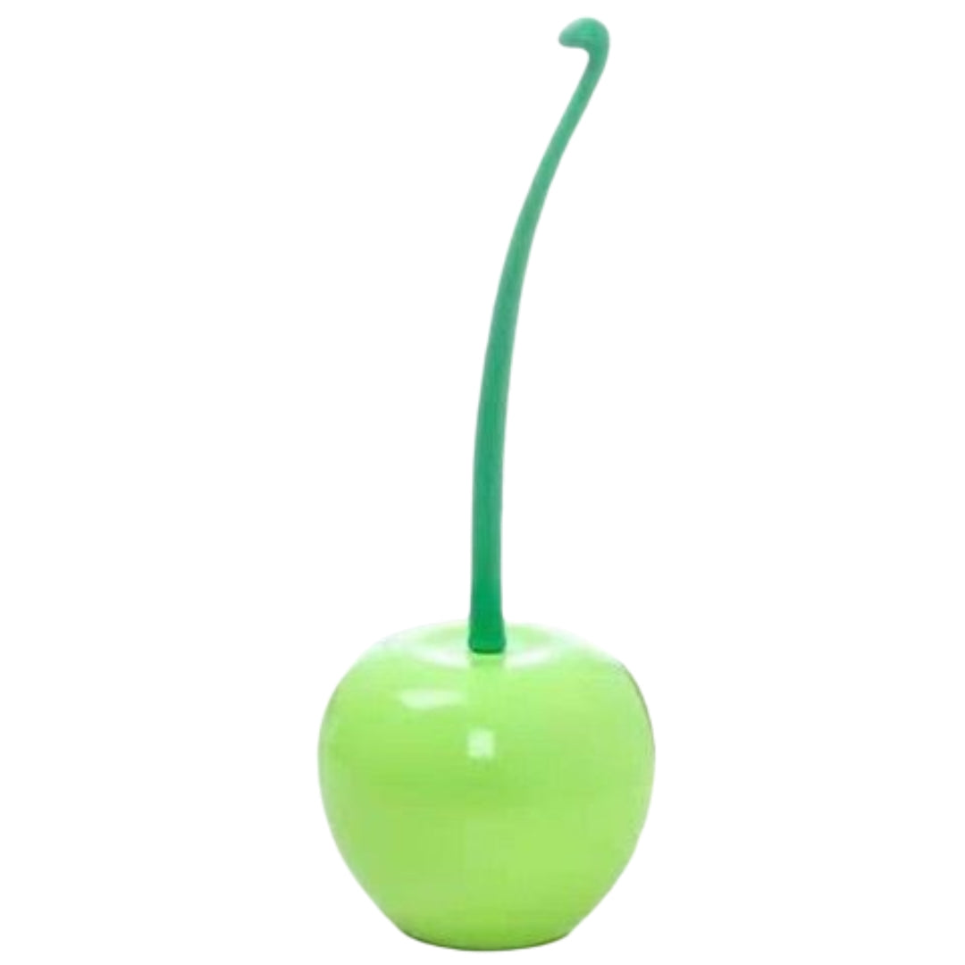トイレブラシ 掃除ブラシ 収納ケース付き トイレ用品 清掃 床置き 柄 蓋付き さくらんぼ チェリー りんご インテリア かわいい おしゃれ