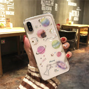 スマートフォンケース iPhoneケース キラキラ ラメ スター ネコ 宇宙 惑星 星 猫 星座 透明 かわいい おしゃれ 13 12 11 XR X XS 7 6 Pro ProMax Mini iPhoneカバー スマホカバー スマホケース アイフォンケース クリアー ブラック 黒