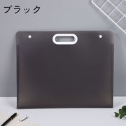 ファイルケース ドキュメントケース A2 手提げ 取っ手付き 鞄 バッグ 書類 画用紙 収納 持ち運び 半透明 クリア 黒 白 スナップボタン 大きめ 通勤 通学 オフィス