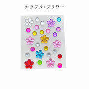 シール ステッカー ラベル 3D 立体 ハート型 星型 花 フラワー 5枚セット 文房具 文具 キラキラ ビジュー コラージュ デコレーション 手帳デコ スマホケースデコ DIY かわいい 可愛い