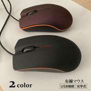 有線マウス USB接続 光学式マウス PC周辺機器 簡単接続 コンパクト 小型 挿すだけ マット ノートパソコン シンプル パソコン周辺機器 テレワーク オフィス 授業