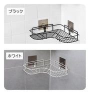 浴室ラック コーナーラック シャンプーラック バスラック 穴あけ不要 フック付き 取付け簡単 水切り 壁面 浴室収納 台所収納 整理棚 バス用品 キッチン用品 小物置き バスルーム 省スペース