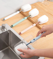 スポンジブラシ ボトルブラシ 柄付き キッチン用品 グラスブラシ コップブラシ ボトル洗い 水筒 ワイングラス タンブラー 洗浄 清掃