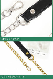 ショルダーストラップ チェーン PUレザー バッグストラップ 付け替え 単品 100cm 110cm 120cm 130cm かばん用 肩ひも 交換用 カラバリ豊富 ブラック ブラウン ホワイト ベージュ