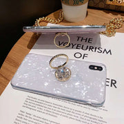 iPhoneケース iPhoneカバー スマホケース スマホカバー レディース向け 女性向け スマホ雑貨 スマホリング付き ラメ キラキラ シェル柄 ブラック ホワイト ピンク 華やか かわいい キュート ポップ