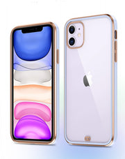 iPhoneケース スマートフォンケース スマホ ソフトカバー クリア 透明 メッキ 無地 背面保護 シンプル おしゃれ スタイリッシュ iPhone13 Pro ProMax mini 12 11 X XS XR XSMax 8Plus 8 7Plus 7 傷防止 汚れ防止 アイフォン アイフォーン スマートフォンアクセサリー