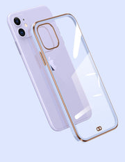 iPhoneケース スマートフォンケース スマホ ソフトカバー クリア 透明 メッキ 無地 背面保護 シンプル おしゃれ スタイリッシュ iPhone13 Pro ProMax mini 12 11 X XS XR XSMax 8Plus 8 7Plus 7 傷防止 汚れ防止 アイフォン アイフォーン スマートフォンアクセサリー