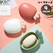 ソープケース 石鹸ケース せっけんケース ソープディッシュ せっけん台 せっけん置き 収納雑貨 バス雑貨 インテリア雑貨 蓋つき フタ付き ニンジン 人参 レッド グリーン ホワイト ポップ カジュアル ユニーク かわいい キュート おしゃれ