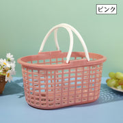 お風呂バスケット かご カゴ 収納用品 収納ボックス 小物入れ 持ち手付き 水切り穴付き 穴付き 持ち運び 便利 お洒落 可愛い シンプル 通気性 衛生的 お風呂 脱衣所 バスルーム 浴室 キッチン リビング 整理 ジム 温泉 海 海水浴 プール
