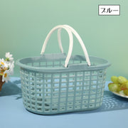 お風呂バスケット かご カゴ 収納用品 収納ボックス 小物入れ 持ち手付き 水切り穴付き 穴付き 持ち運び 便利 お洒落 可愛い シンプル 通気性 衛生的 お風呂 脱衣所 バスルーム 浴室 キッチン リビング 整理 ジム 温泉 海 海水浴 プール