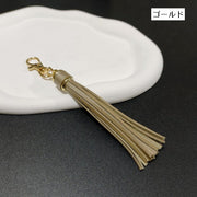 バッグチャーム キーリング キーホルダー 女性 男性 男女兼用 レディース メンズ ユニセックス ファッション雑貨 フリンジ タッセル 紛失防止 落下防止 チャーム フェイクレザー シンプル かわいい キュート お洒落 鍵 バッグ 鞄 スマホ