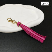 バッグチャーム キーリング キーホルダー 女性 男性 男女兼用 レディース メンズ ユニセックス ファッション雑貨 フリンジ タッセル 紛失防止 落下防止 チャーム フェイクレザー シンプル かわいい キュート お洒落 鍵 バッグ 鞄 スマホ