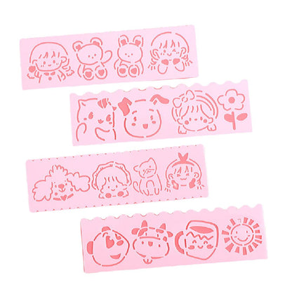 ステンシルシート お絵描き プレート ４枚セット 知育玩具 デザイン 4 バリエーション画像