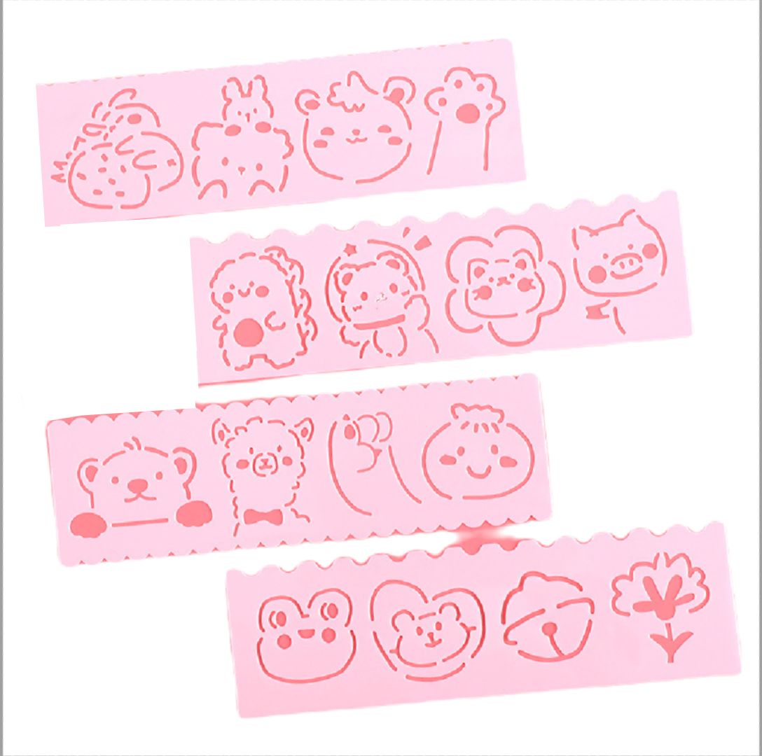ステンシルシート お絵描き プレート ４枚セット 知育玩具 デザイン 6 バリエーション画像