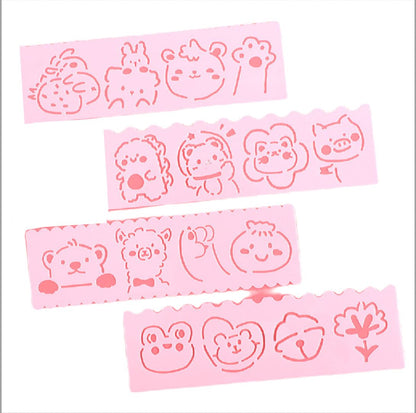 ステンシルシート お絵描き プレート ４枚セット 知育玩具 デザイン 6 バリエーション画像