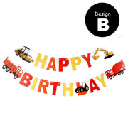 ガーランド バースディガーランド 誕生日 飾り付け ホームパーティ イベント ハッピーバースディ 車好き 働く車 壁デコ ウォール飾り デコレーション